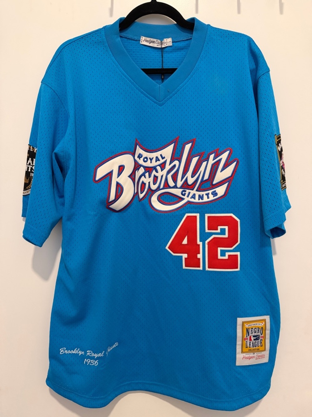 ⚾️💪🏾⚾️ Brooklyn Giants Men's Blue Baseball Jersey  - Size L